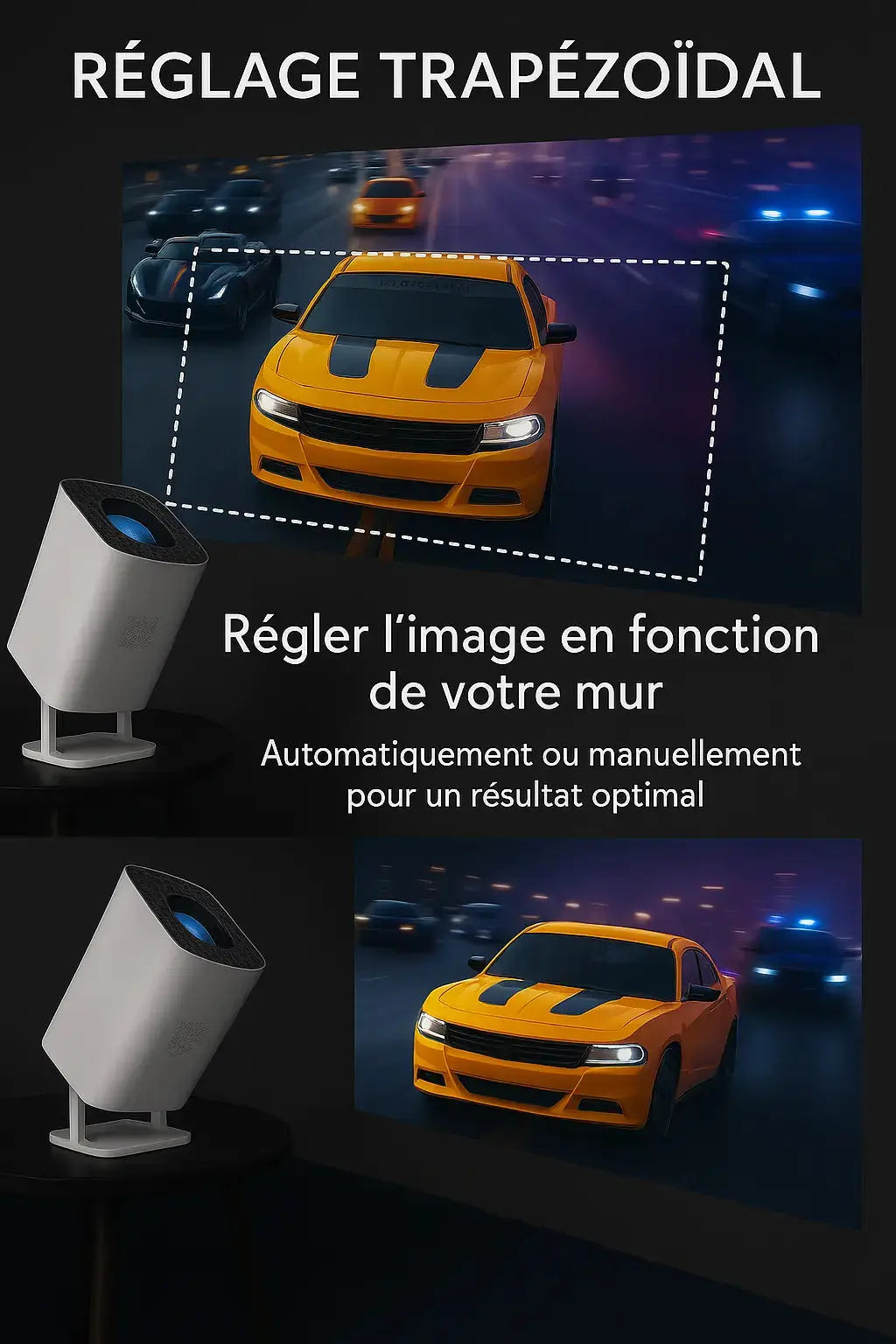 Projecteur portable  FULL HD Android 11 WiFi6 + 36 000 jeux rétro EliteProjector